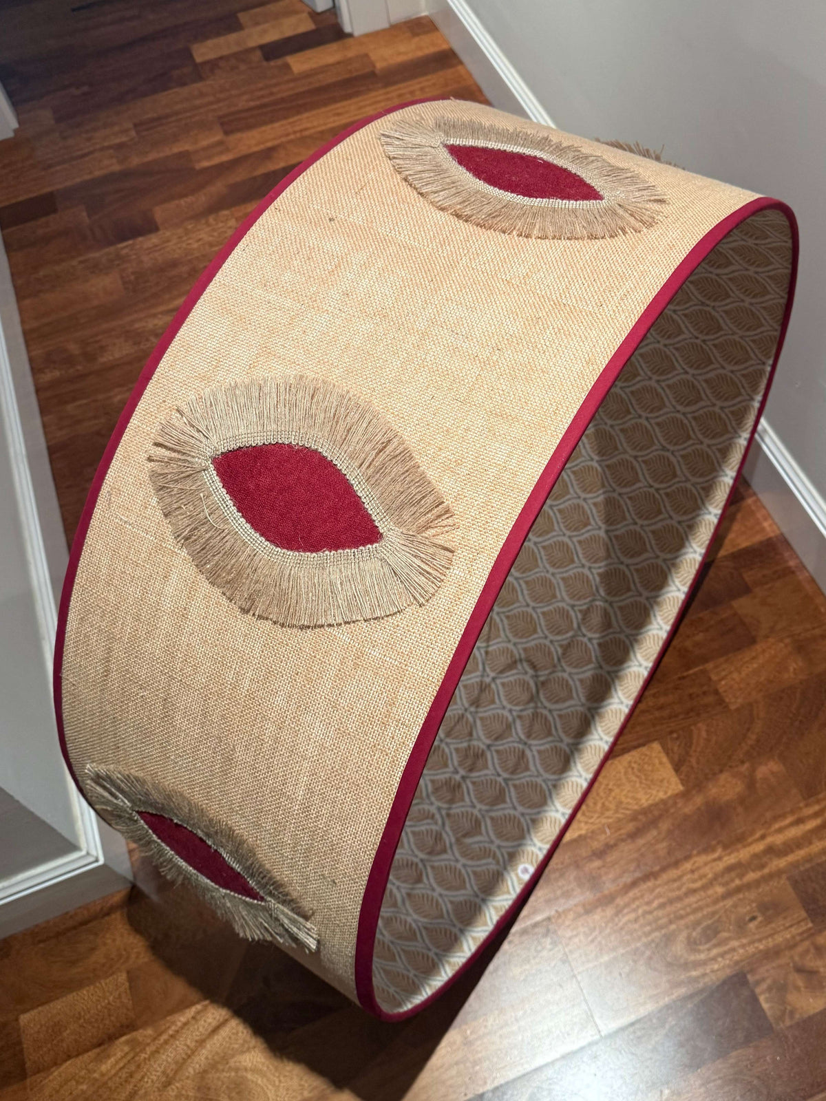 Pantalla Ojo rafia e interior block print