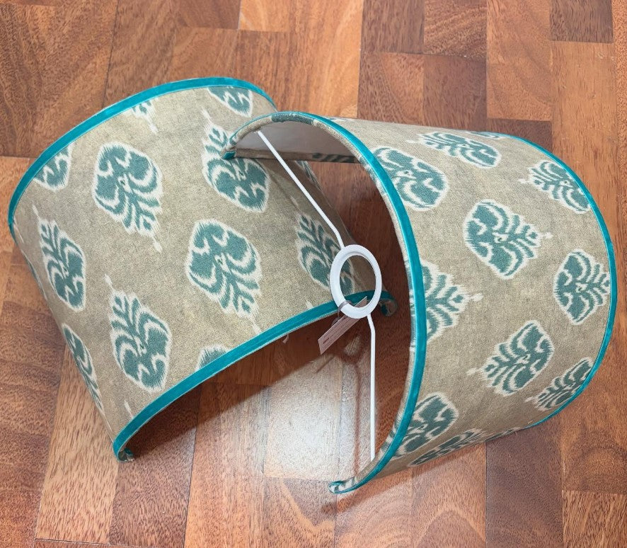 Aplique tela ikat turquesa