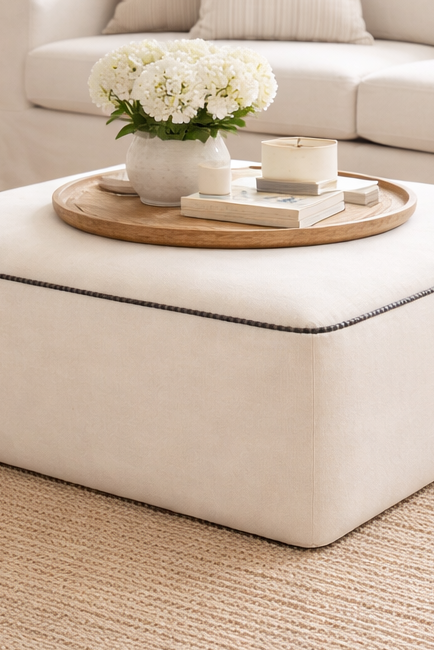Mesa tapizada terciopelo y vivo vichy
