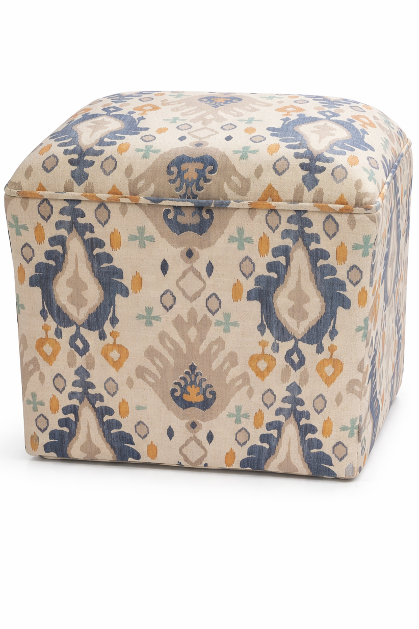 Puf tela half panamá ikat beige
