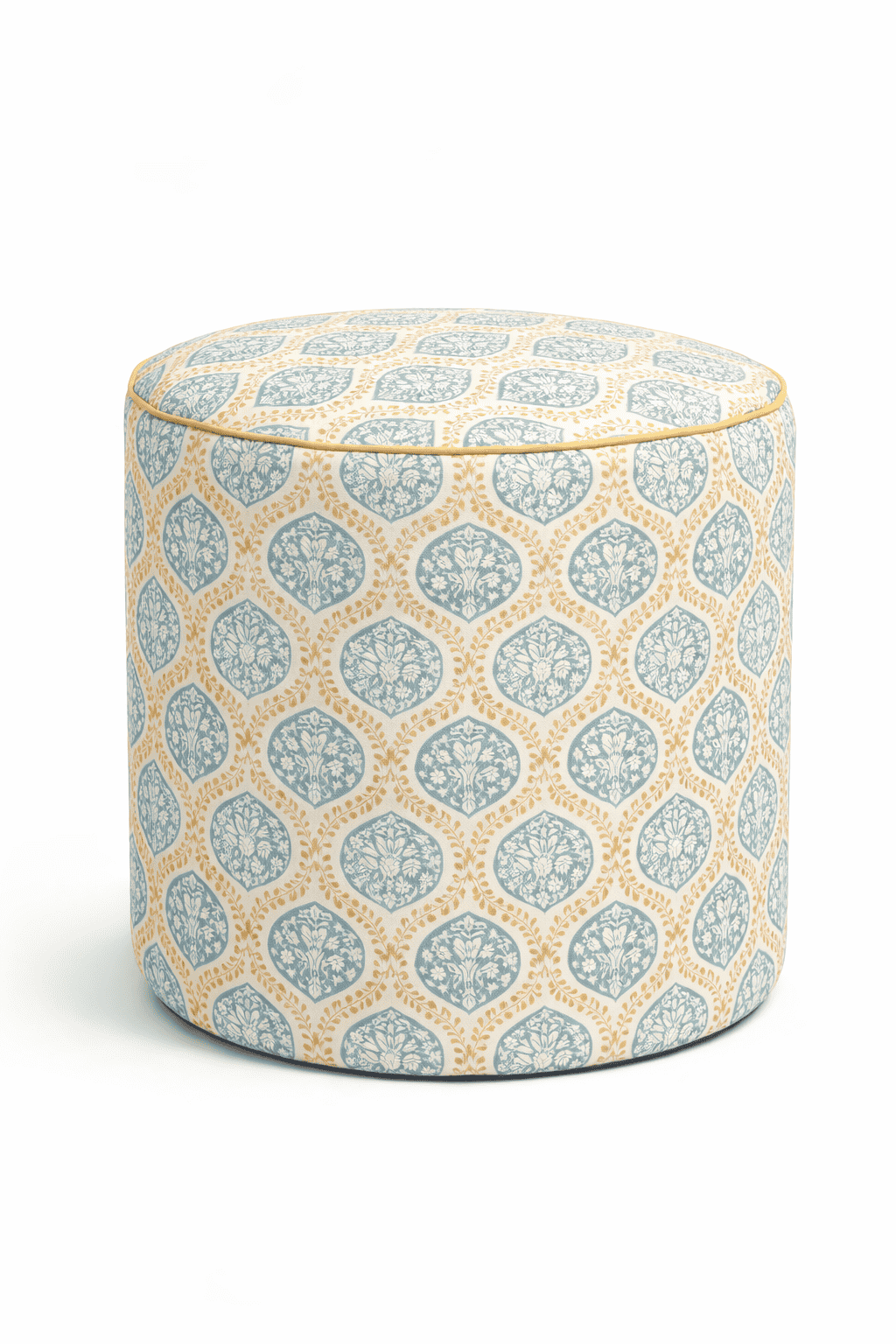 Puf block print aqua