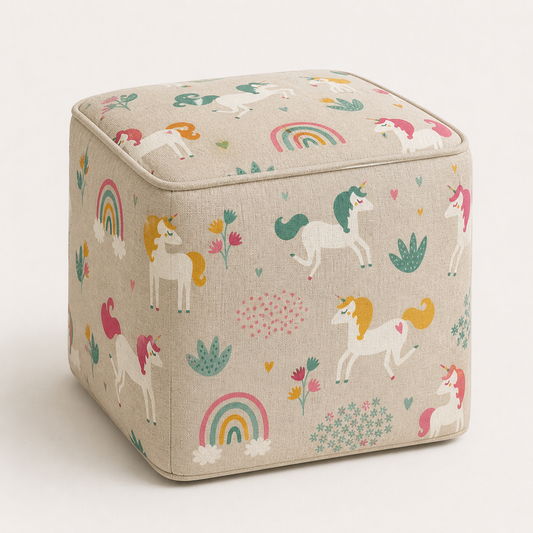 Puf infantil unicornio