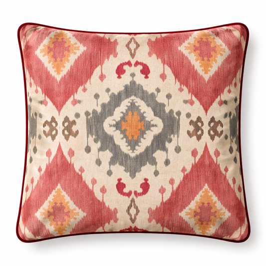 Cojin tela Kilim burdeos