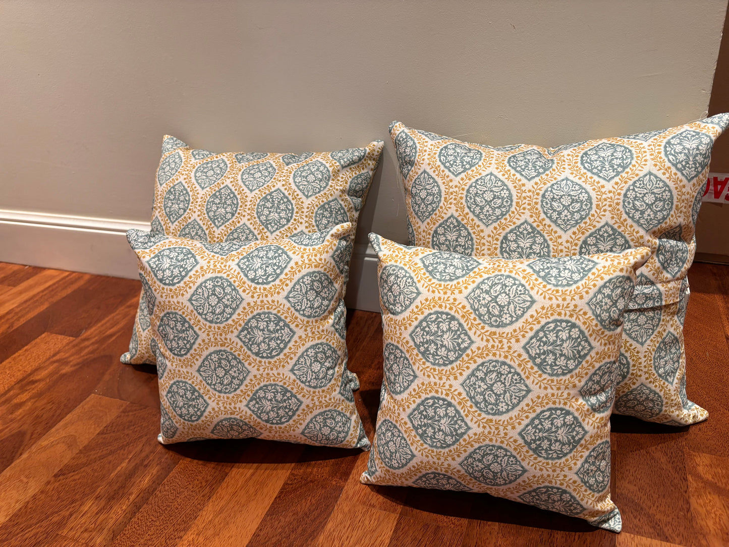 Cojín block print Aqua