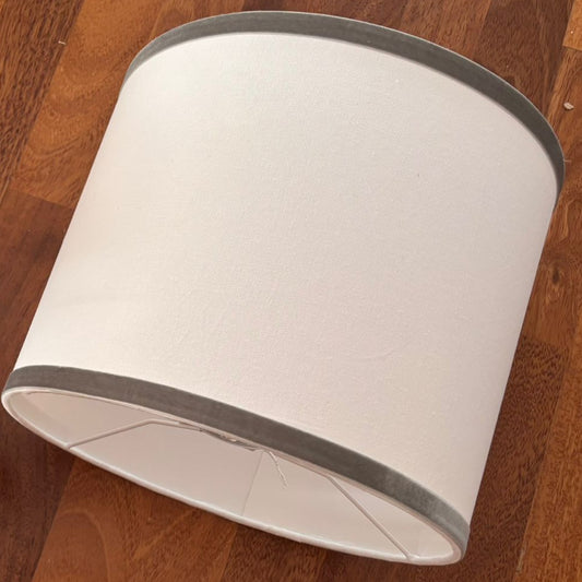 Pantalla lino blanco y terciopelo