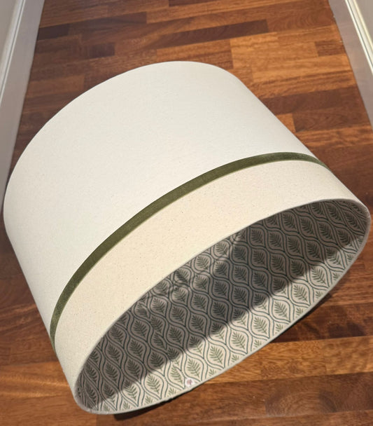 Pantalla combinada en linos con interior hojas Wilde