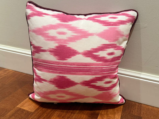 Cojin tela mallorquina rosa